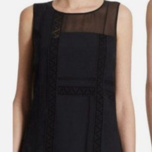 Akris Punto Women Black Mesh Lace York Sleeveless Blouse